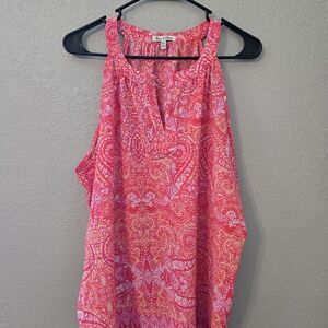 Vibrant Pink Paisley Tank Top